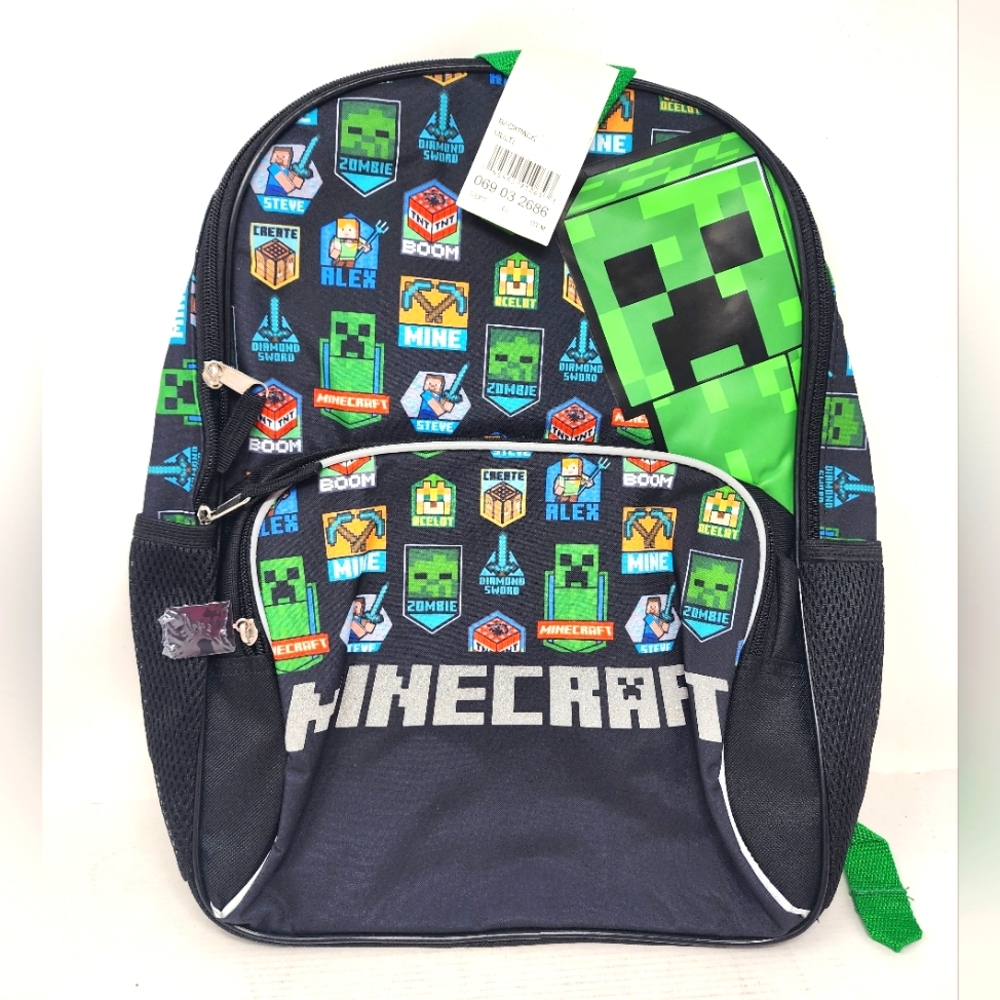 Minecraft Backpack New Kids School Bag Creeper Steve Alex Zombie Diamond‎ Gamer